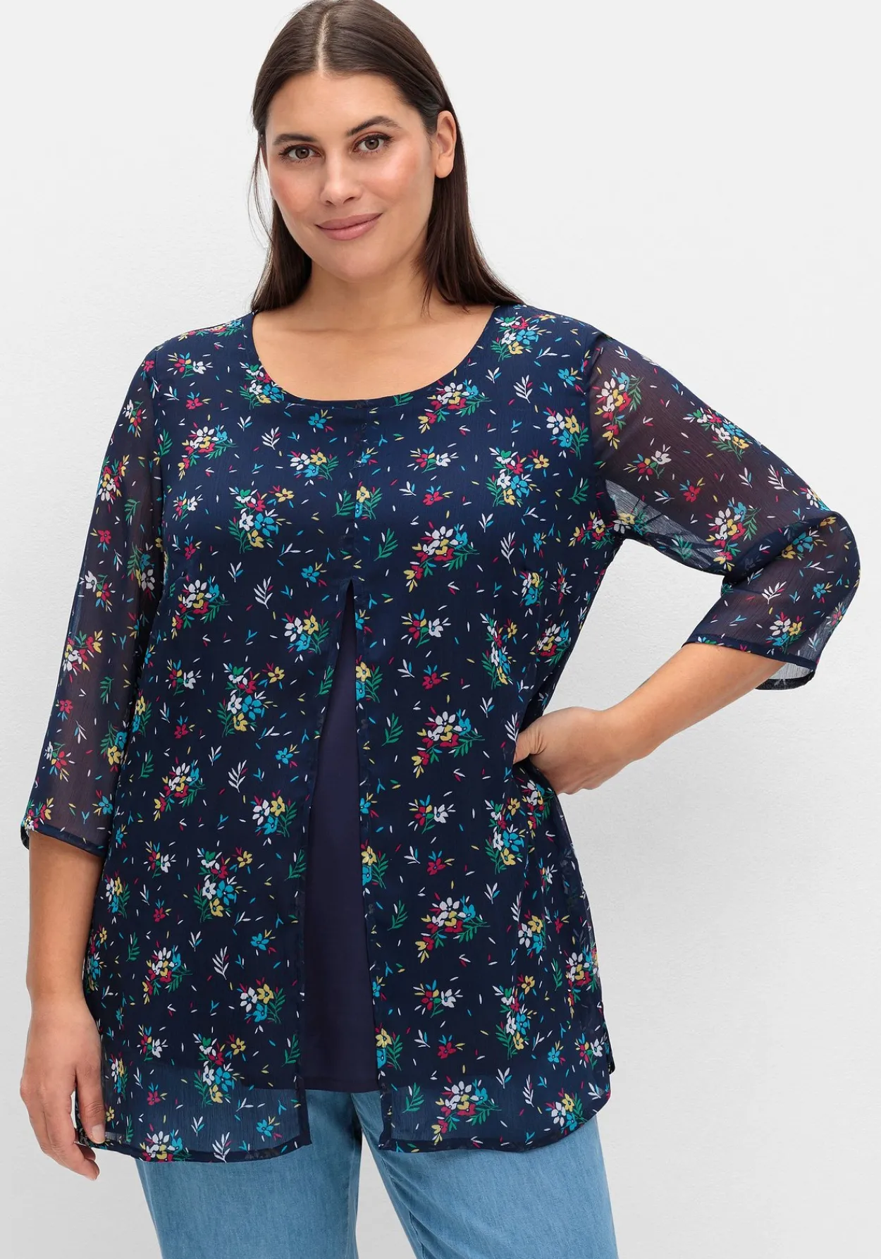 Longtunika im Lagenlook, mit Blumenprint<sheego Sale