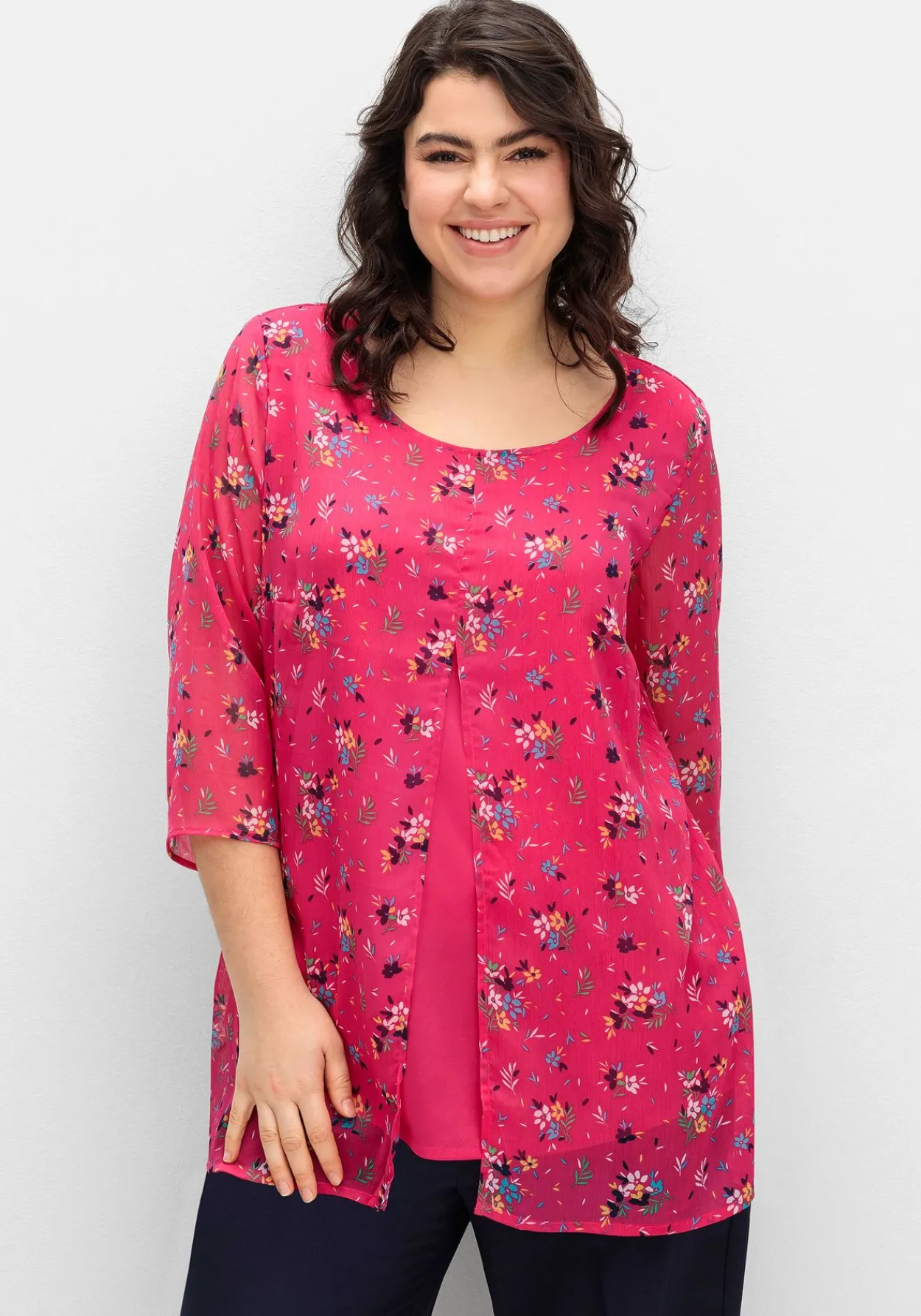 Longtunika im Lagenlook, mit Blumenprint<sheego Outlet