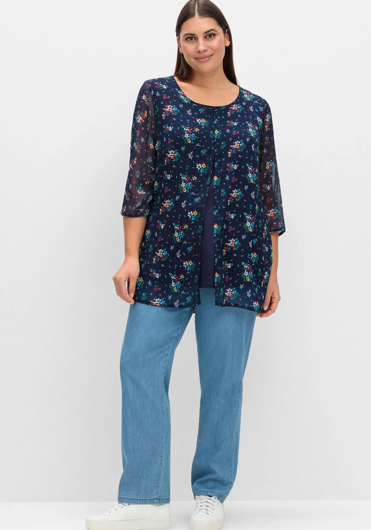 Longtunika im Lagenlook, mit Blumenprint<sheego Sale