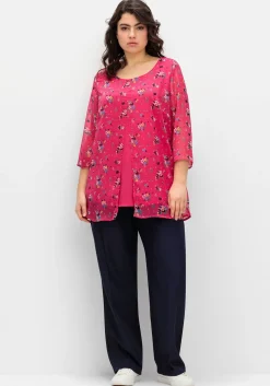 Longtunika im Lagenlook, mit Blumenprint<sheego Outlet