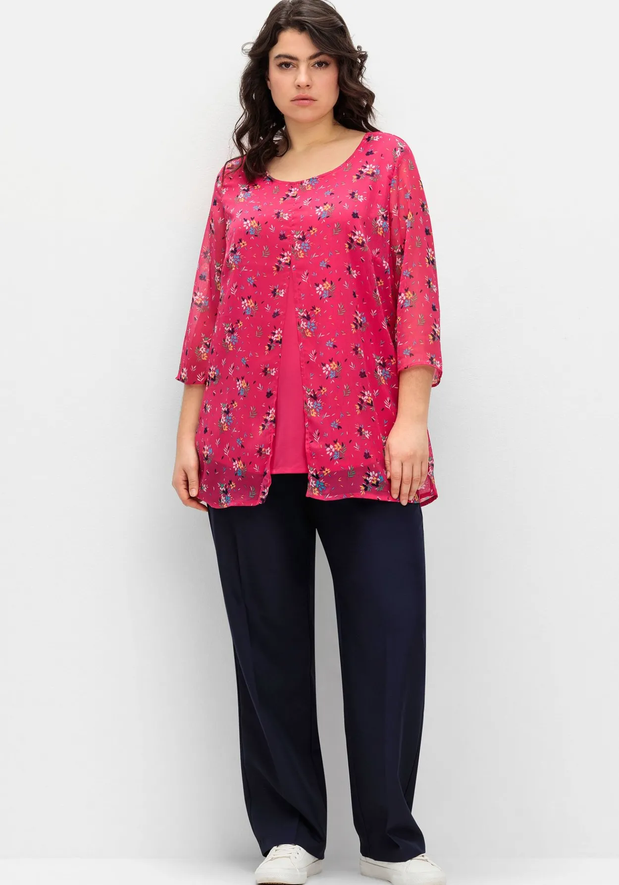 Longtunika im Lagenlook, mit Blumenprint<sheego Outlet