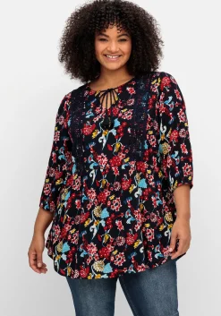 Longtunika mit Blumendruck, in Crinkle-Optik<sheego by Joe Browns Fashion