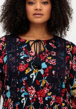 Longtunika mit Blumendruck, in Crinkle-Optik<sheego by Joe Browns Fashion