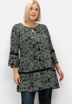 Longtunika mit floralem Print und Lochmusterdetails<sheego Best