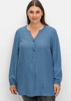 Longtunika mit Minimaldruck und Knopfleiste<sheego New