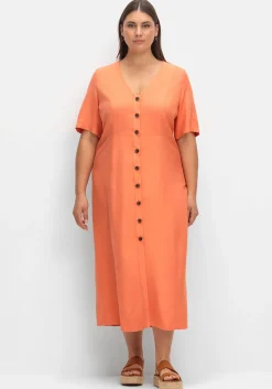Maxikleid im Leinen-Mix, mit Knopfleiste<sheego Sale
