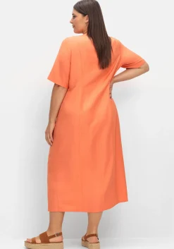 Maxikleid im Leinen-Mix, mit Knopfleiste<sheego Sale