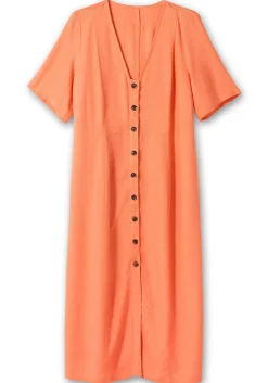 Maxikleid im Leinen-Mix, mit Knopfleiste<sheego Sale