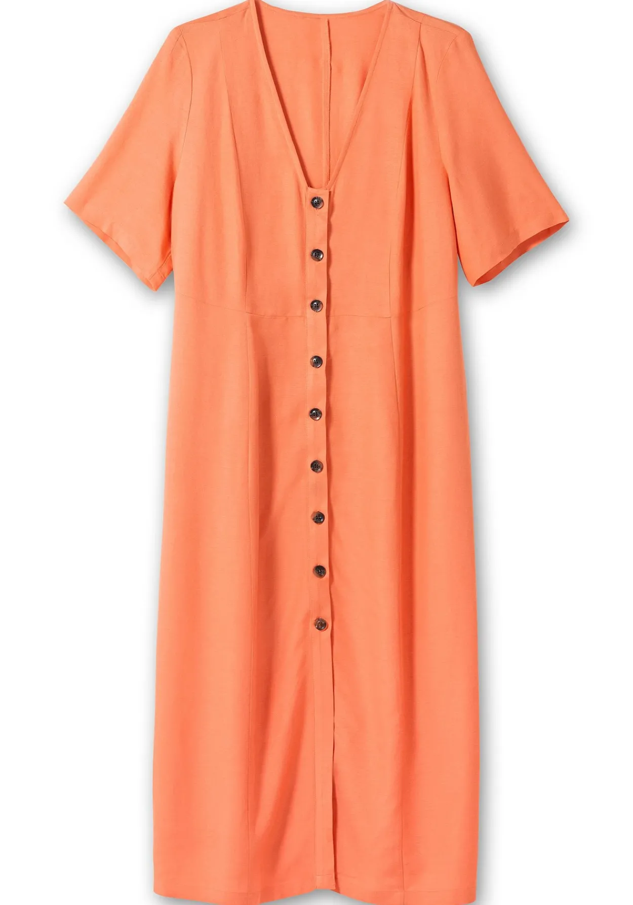 Maxikleid im Leinen-Mix, mit Knopfleiste<sheego Sale