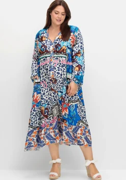 Maxikleid im Mustermix, in Satinqualität<sheego loves miss goodlife Hot
