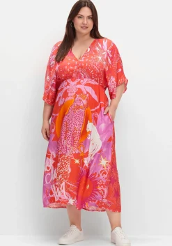 Maxikleid im Mustermix, mit tiefem V-Ausschnitt<sheego loves miss goodlife Best