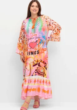 Maxikleid im Mustermix, mit Volant am Saum<sheego loves miss goodlife New