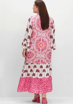 Maxikleid im Mustermix, mit Trompetenärmeln<sheego loves miss goodlife New