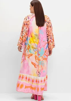 Maxikleid im Mustermix, mit Volant am Saum<sheego loves miss goodlife New