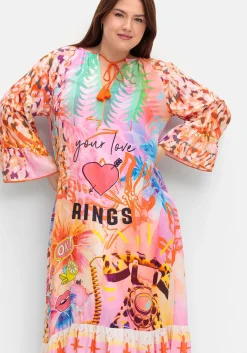 Maxikleid im Mustermix, mit Volant am Saum<sheego loves miss goodlife New