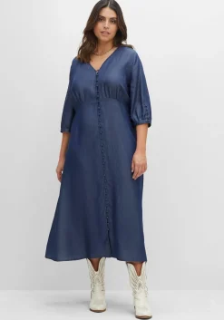 Maxikleid in Denimoptik, mit Knopfleiste<sheego Clearance