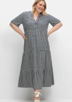 Maxikleid mit Alloverprint und Stufenvolants<sheego Fashion