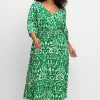 Maxikleid mit Alloverprint und gesmokter Taille<sheego by Joe Browns Best