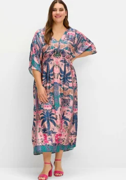 Maxikleid mit Alloverprint und weiten Halbärmeln<sheego loves miss goodlife Online