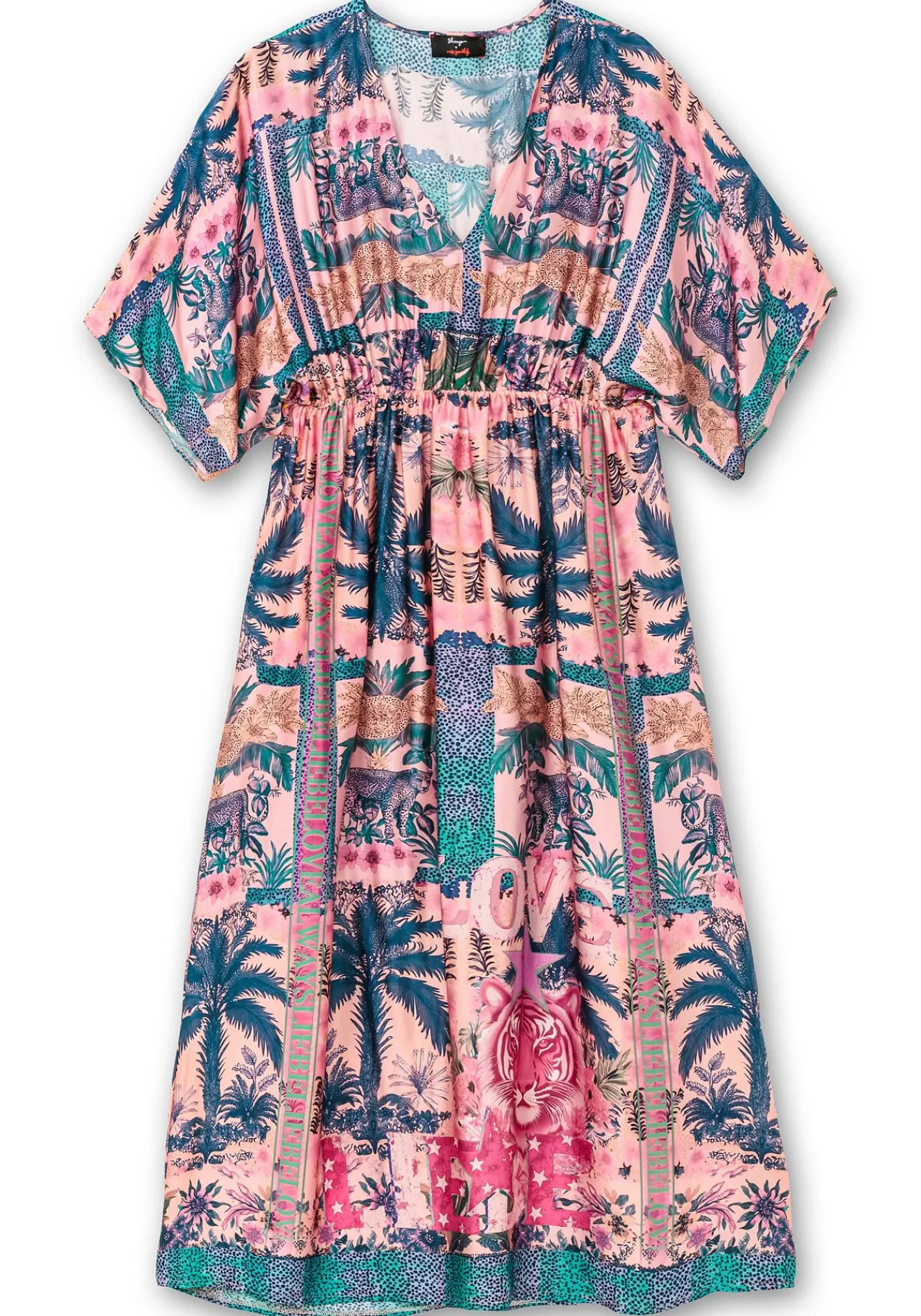 Maxikleid mit Alloverprint und weiten Halbärmeln<sheego loves miss goodlife Online