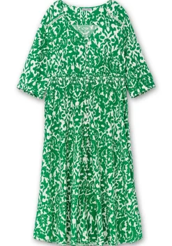 Maxikleid mit Alloverprint und gesmokter Taille<sheego by Joe Browns Best