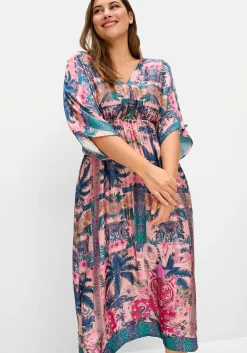 Maxikleid mit Alloverprint und weiten Halbärmeln<sheego loves miss goodlife Online