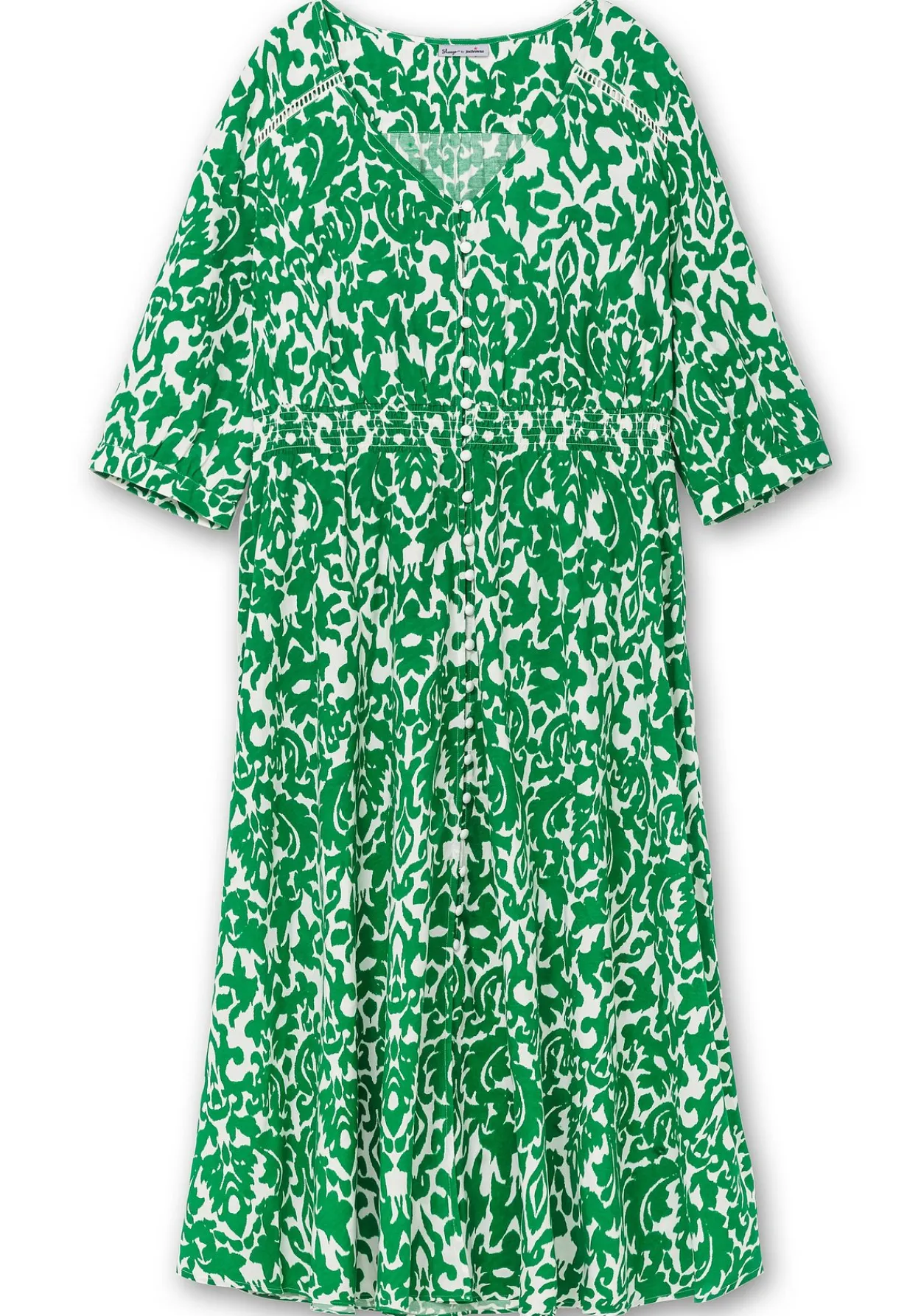 Maxikleid mit Alloverprint und gesmokter Taille<sheego by Joe Browns Best