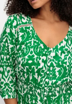Maxikleid mit Alloverprint und gesmokter Taille<sheego by Joe Browns Best