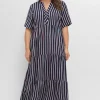 Maxikleid mit Alloverstreifen, weich fließend<sheego Clearance