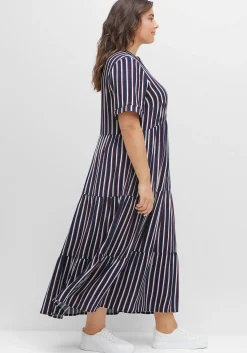 Maxikleid mit Alloverstreifen, weich fließend<sheego Clearance