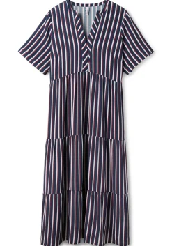 Maxikleid mit Alloverstreifen, weich fließend<sheego Clearance