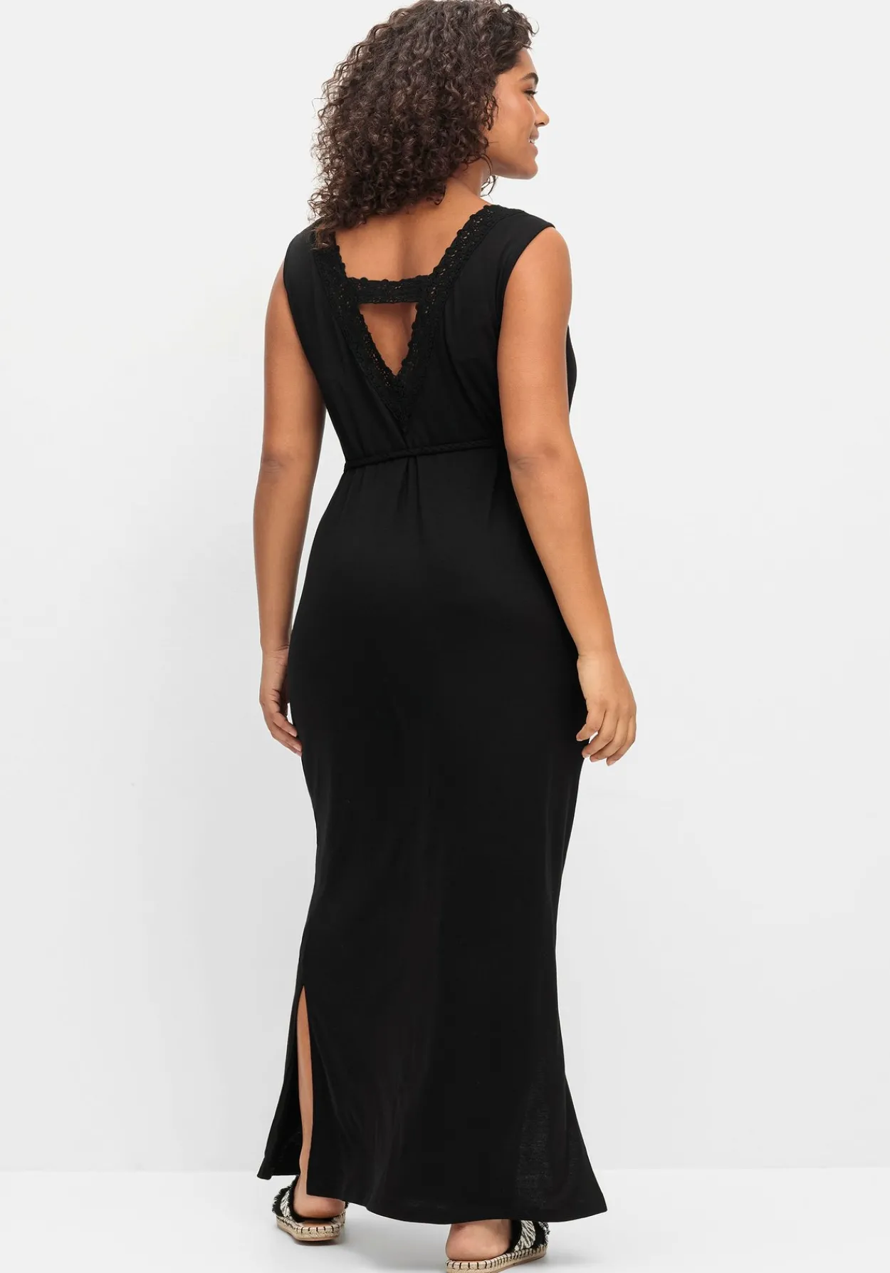 Maxikleid mit Bindegürtel und Rückenausschnitt<sheego Sale