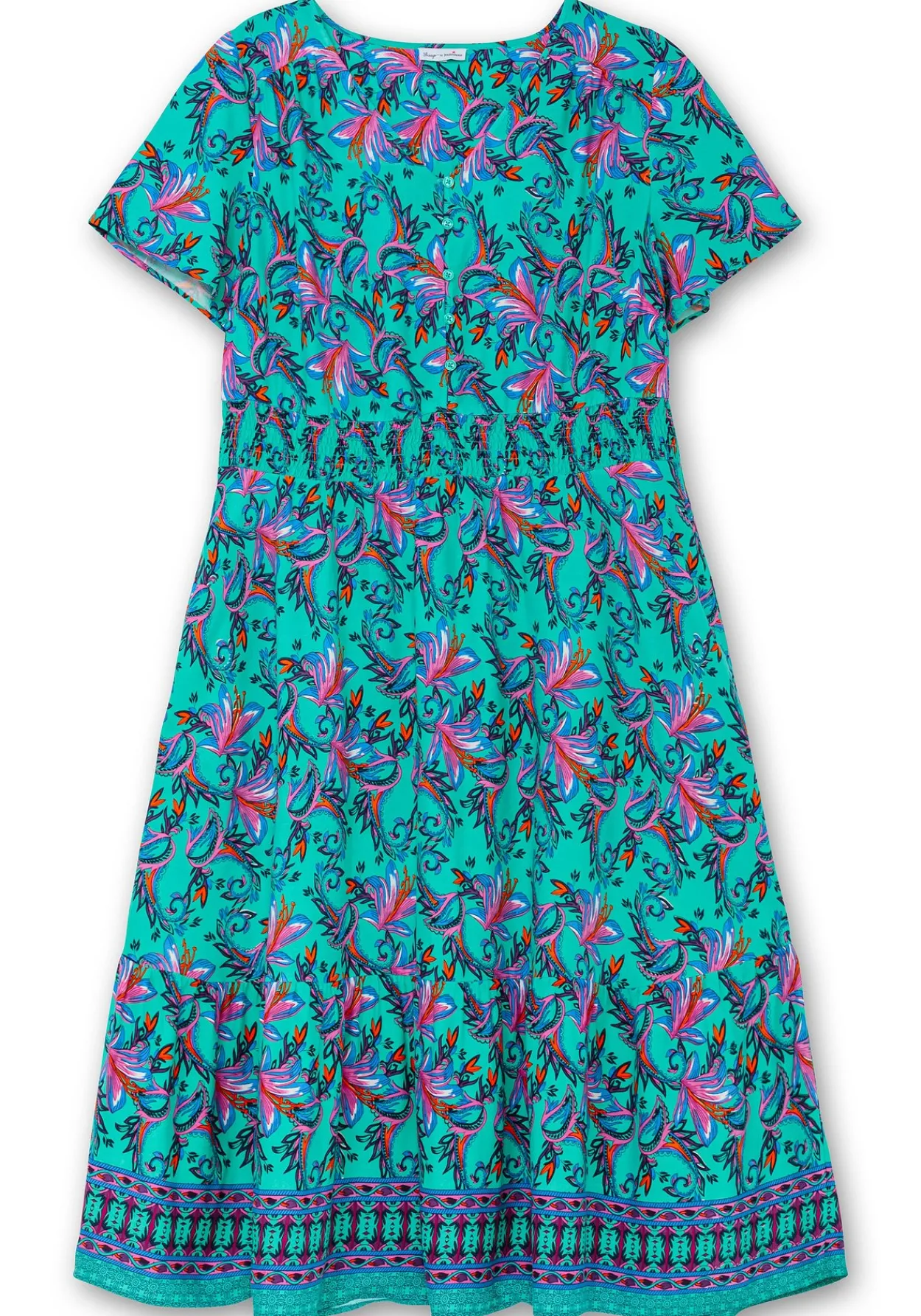 Maxikleid mit Blumendruck und Taillen-Smokbund<sheego by Joe Browns Sale