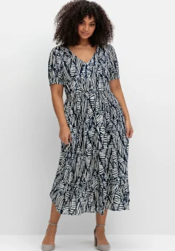 Maxikleid mit Grafikprint und Volantsaum<sheego by Joe Browns Online
