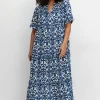 Maxikleid mit Ornamentdruck und Stufenrock<sheego Discount