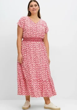 Maxikleid mit Smokbund und Grafikprint<sheego Outlet