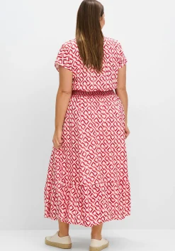 Maxikleid mit Smokbund und Grafikprint<sheego Outlet