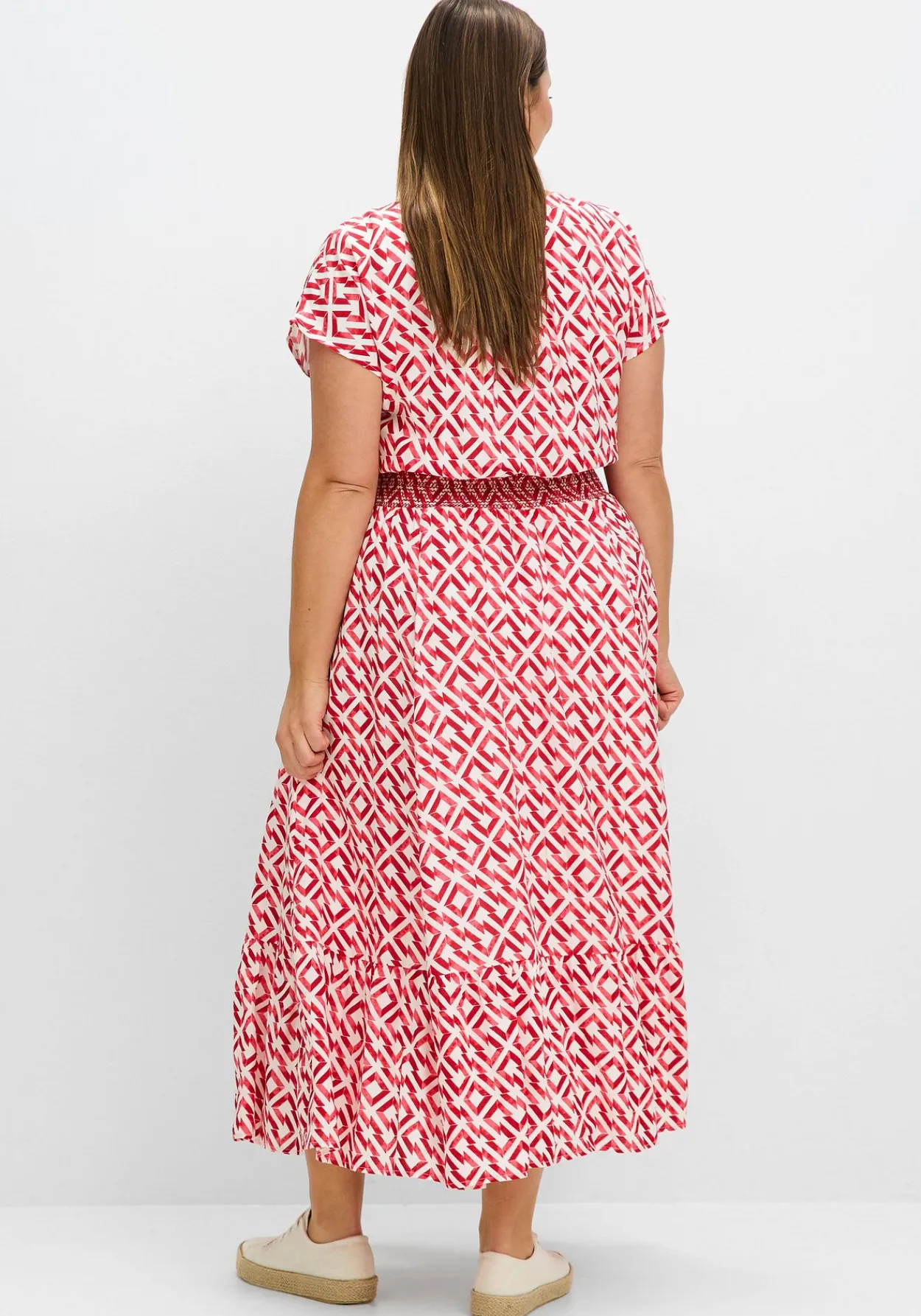 Maxikleid mit Smokbund und Grafikprint<sheego Outlet