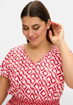 Maxikleid mit Smokbund und Grafikprint<sheego Outlet