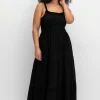 Maxikleid mit Smok-Oberteil und Volantrock<sheego Online