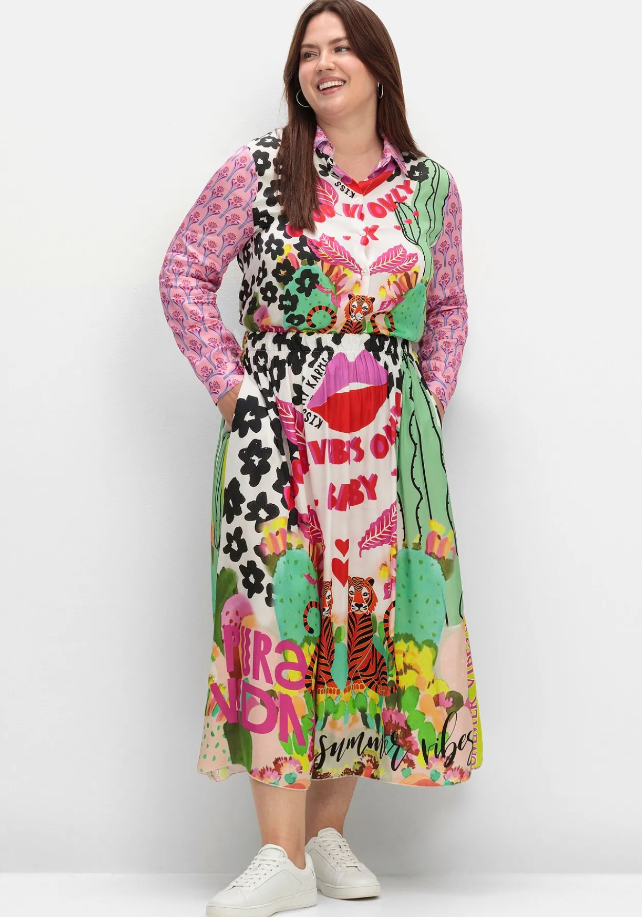 Maxirock aus Viskose-Satin, im Multicolor-Muster<sheego loves miss goodlife Discount