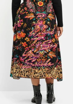 Maxirock mit floralem Print, aus Viskose-Satin<sheego loves miss goodlife Clearance