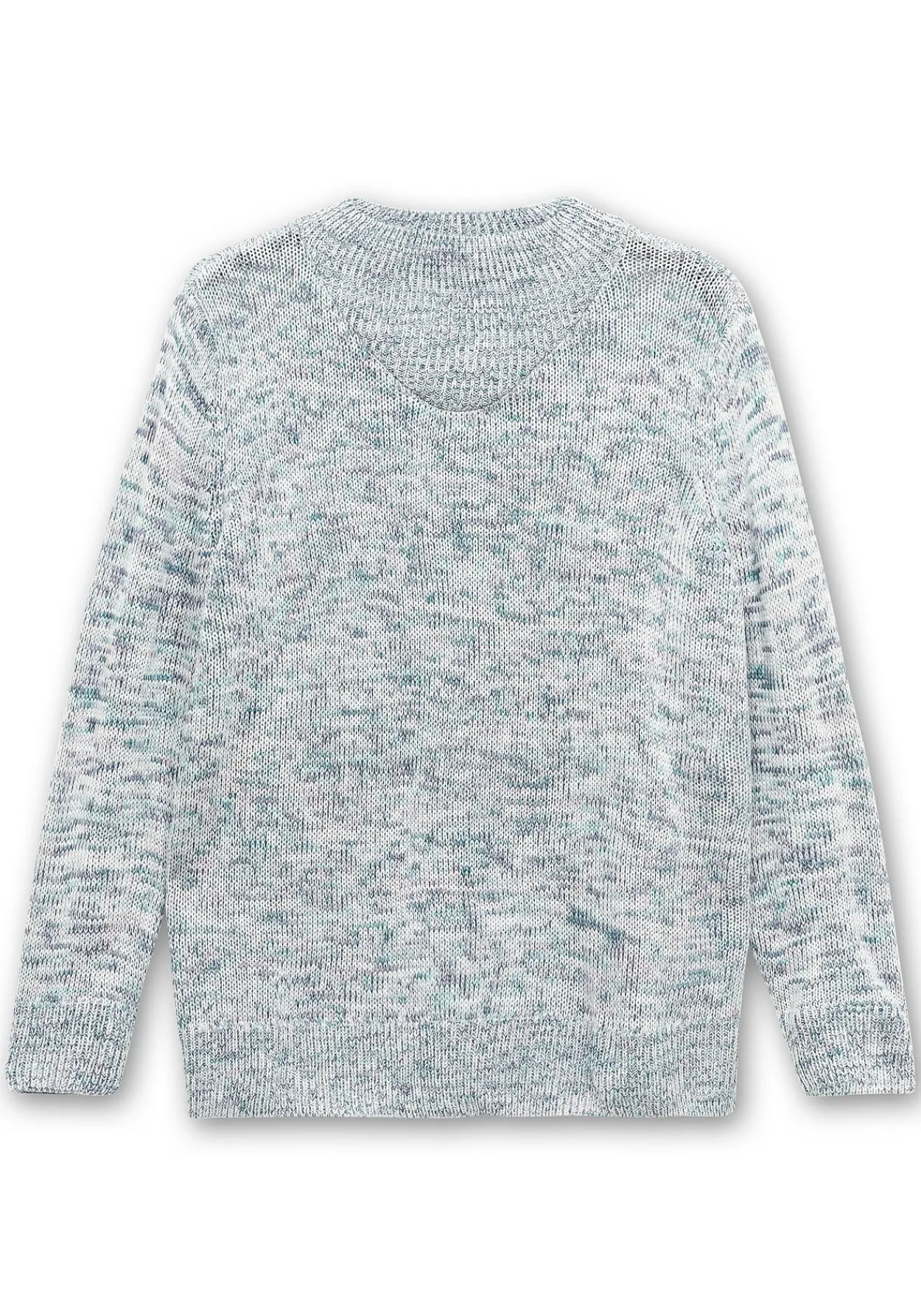 Melierter Strickpullover mit V-Einsatz<sheego Hot