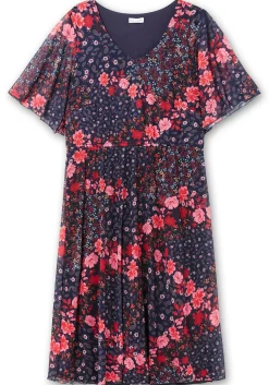 Meshkleid mit Blumendruck und Gummizugbund<sheego by Joe Browns Fashion