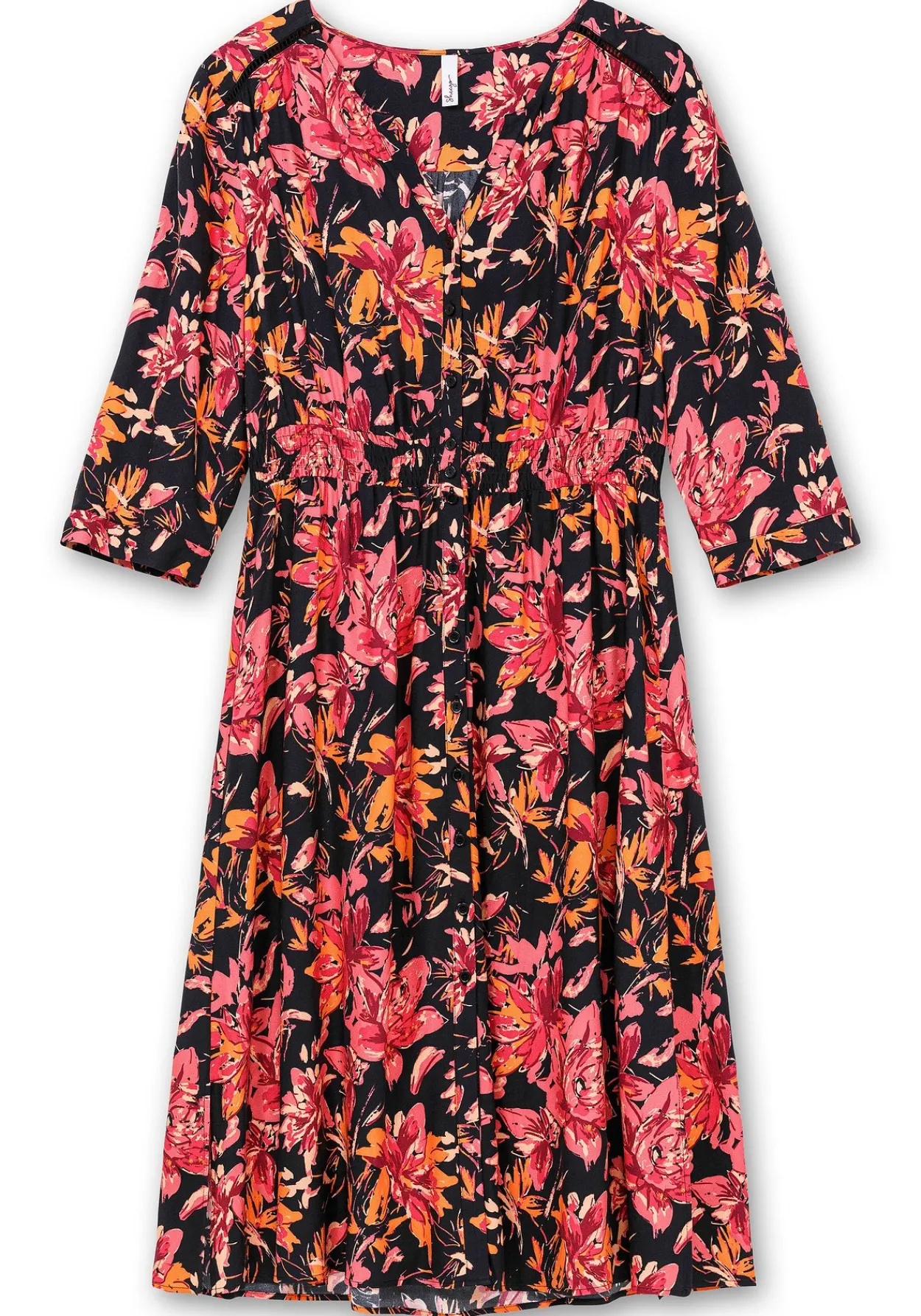 Midikleid aus Crêpe, mit Blumendruck<sheego Clearance
