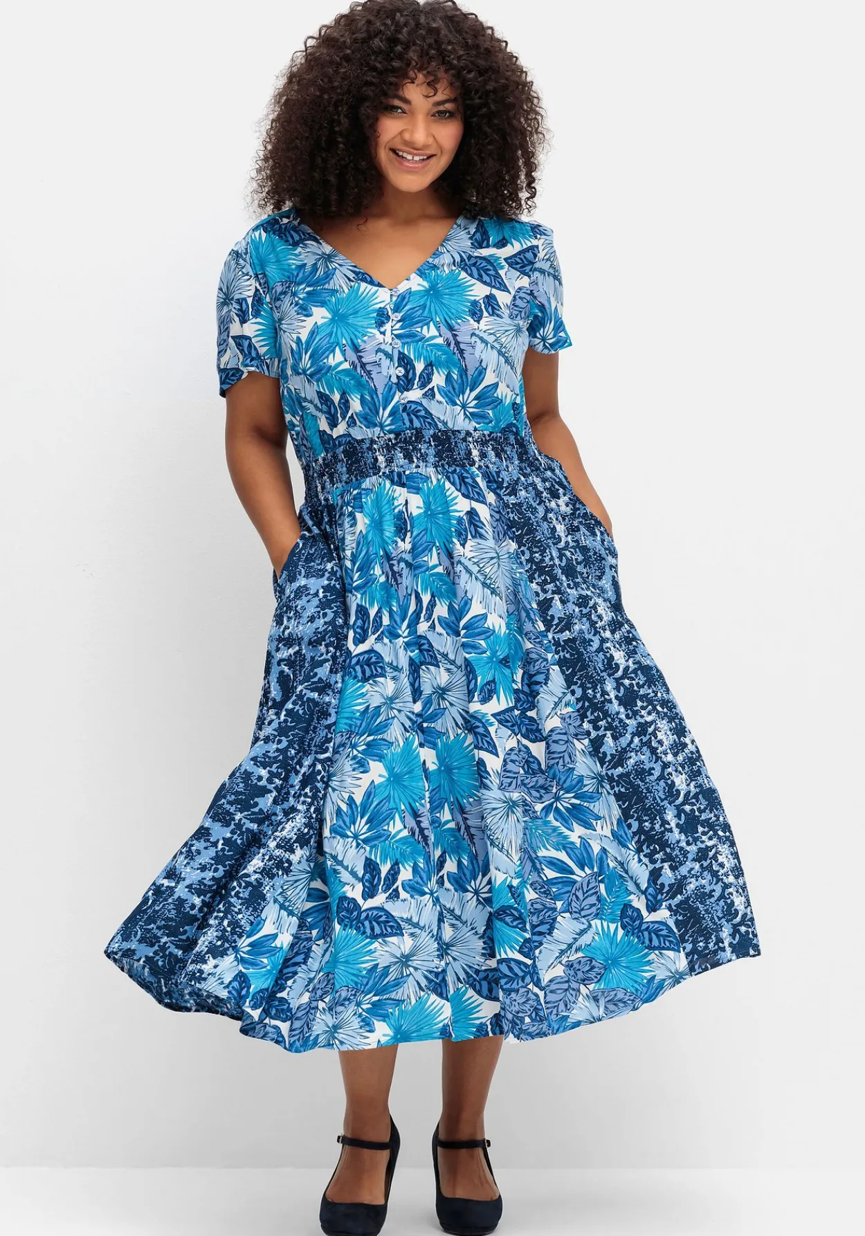 Midikleid im Mustermix, mit weitem Rock<sheego by Joe Browns Clearance