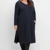Midikleid in A-Linie, mit Perlendeko am Ausschnitt<sheego Outlet