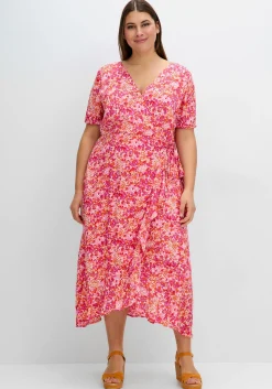 Midikleid in Wickeloptik, mit Blümchenprint<sheego Outlet