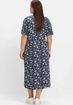 Midikleid mit Blümchenmuster und Knopfleiste<sheego Discount