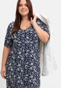 Midikleid mit Blümchenmuster und Knopfleiste<sheego Discount